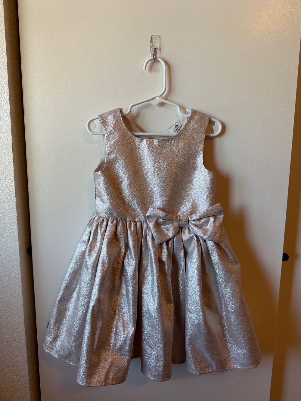 H&M gold bow detail dress
